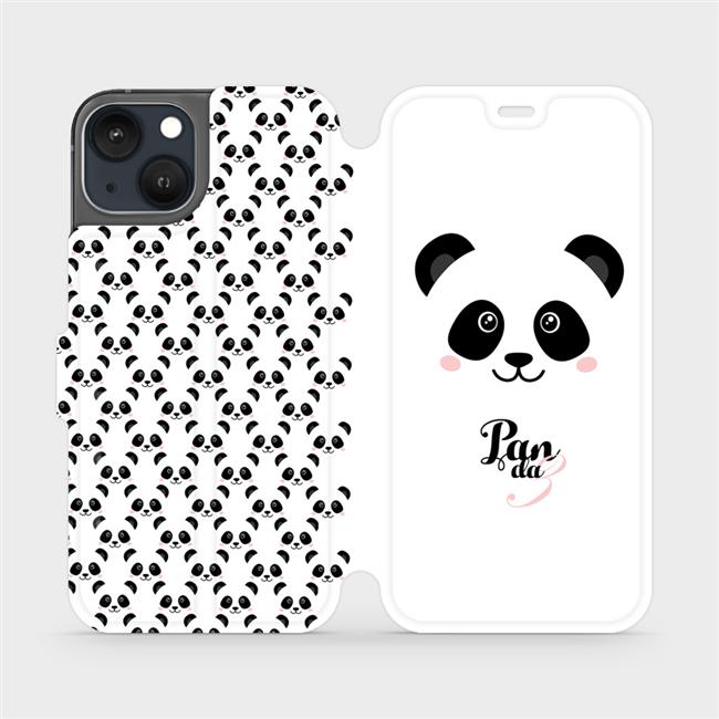 Flip pouzdro Mobiwear na mobil Apple iPhone 13 - M030P Panda Amálka (Parádní flip obal, kryt, pouzdro Mobiwear na mobilní telefon Apple iPhone 13 s motivem M030P Panda Amálka)