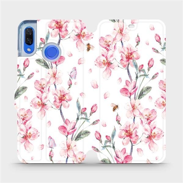 Flipové pouzdro Mobiwear na mobil Huawei Nova 3 - M124S Růžové květy - výprodej