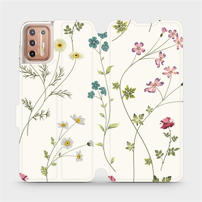 Flipové pouzdro Mobiwear na mobil Motorola Moto G9 Plus - MD03S Tenké rostlinky s květy