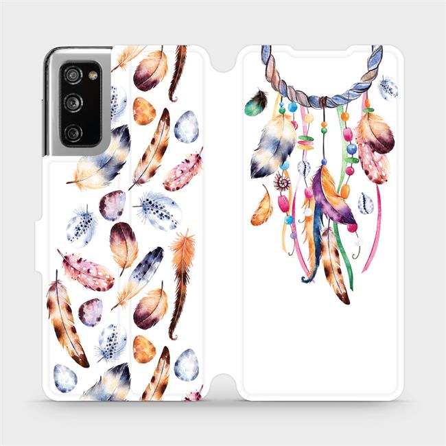 Flipové pouzdro Mobiwear na mobil Samsung Galaxy S20 FE - M003S Lapač a barevná pírka - výprodej