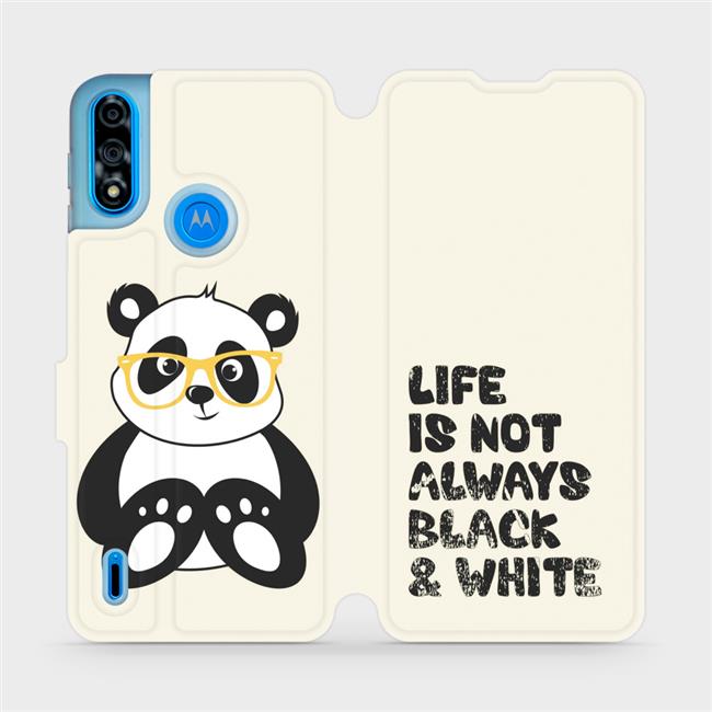 Flipové pouzdro Mobiwear na mobil Motorola Moto E7 Power - M041S Panda - life is not always black and white