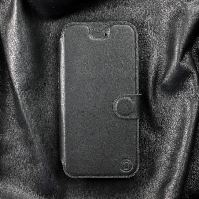 Luxusní kožené flip pouzdro Mobiwear na mobil Motorola Moto E7 Power - Černé - L_BLS Black Leather