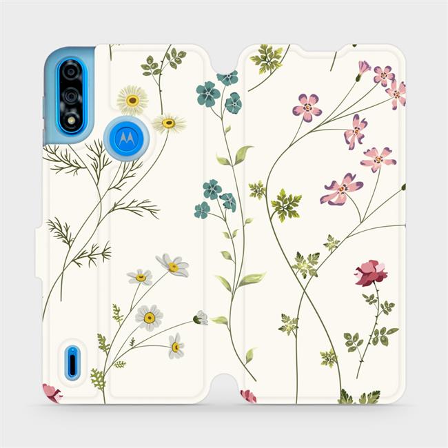 Flipové pouzdro Mobiwear na mobil Motorola Moto E7i Power - MD03S Tenké rostlinky s květy