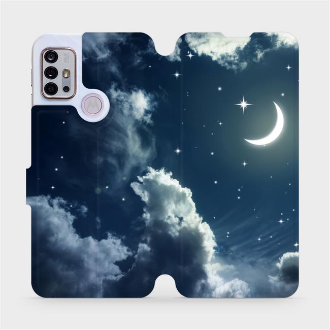 Flipové pouzdro Mobiwear na mobil Motorola Moto G10 - V145P Noční obloha s měsícem