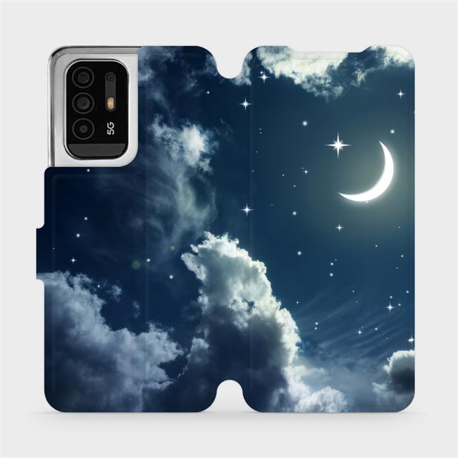 Flip pouzdro Mobiwear na mobil OPPO Reno5 Z 5G - V145P Noční obloha s měsícem