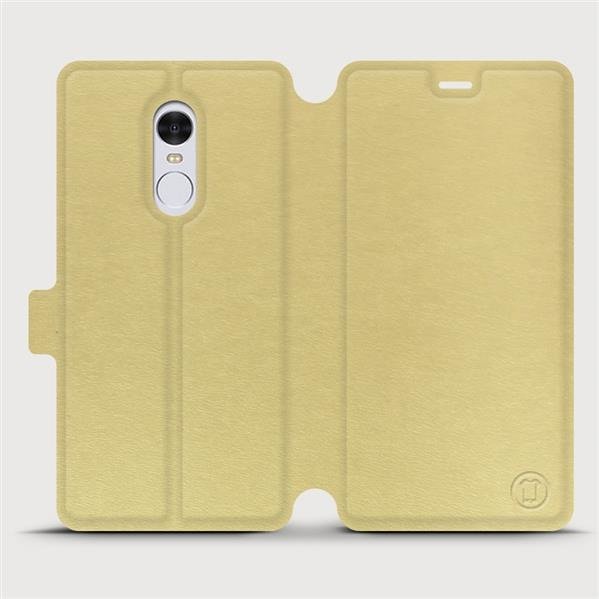Flip pouzdro Mobiwear na mobil Xiaomi Redmi Note 4 Global v provedení C_GOS Gold&Gray (Parádní flipový kryt, obal, pouzdro Mobiwear na mobilní telefon Xiaomi Redmi Note 4 Global v provedení C_GOS Gold&Gray s šedým vnitřkem)