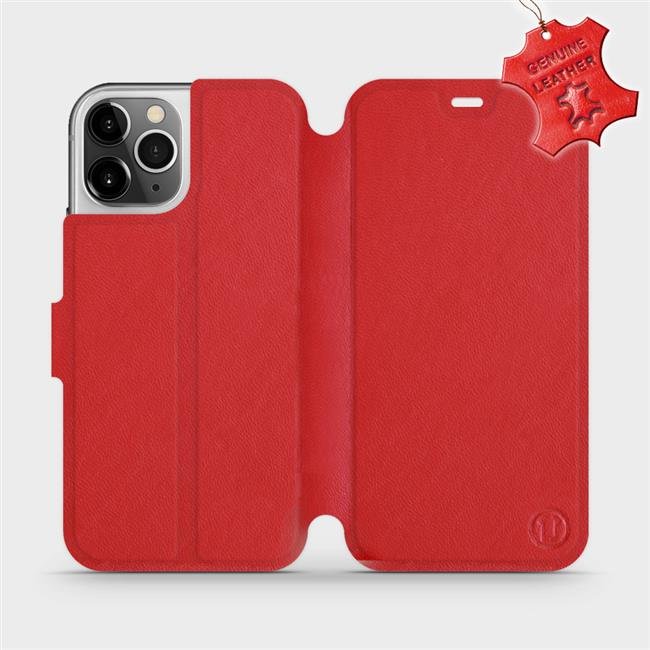 Flipové pouzdro Mobiwear na mobil Apple iPhone 12 Pro - Červené - kožené - L_RDS Red Leather (Parádní flipový kryt, obal, pouzdro Mobiwear na mobilní telefon Apple iPhone 12 Pro - Červené - kožené - L_RDS Red Leather)