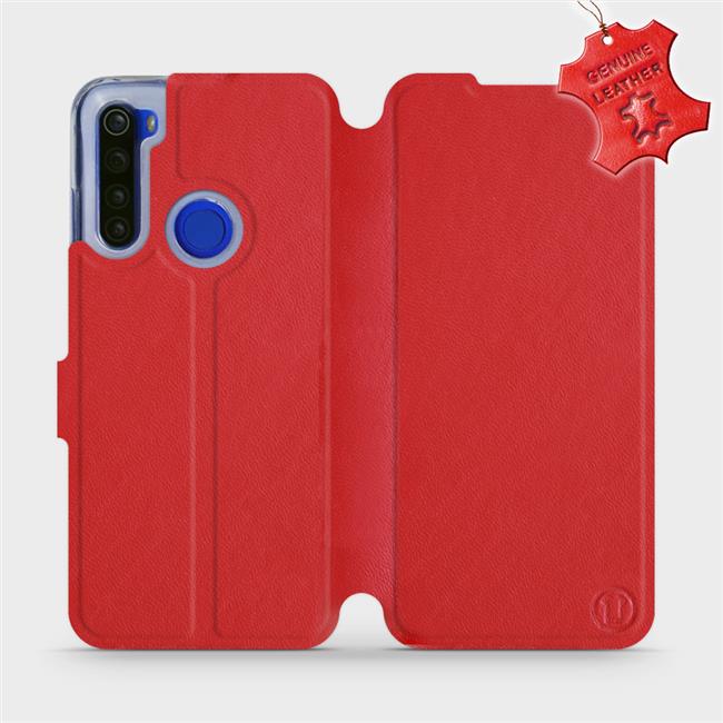 Luxusní flip pouzdro Mobiwear na mobil Xiaomi Redmi Note 8T - Červené - kožené - L_RDS Red Leather (Luxusní flipový kryt, obal, pouzdro Mobiwear na mobilní telefon Xiaomi Redmi Note 8T - Červené - kožené - L_RDS Red Leather)