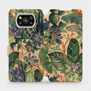 Flip pouzdro Mobiwear na mobil Xiaomi POCO X3 Pro - VP05S Sukulenty