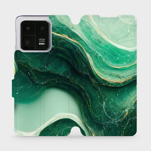 Flip pouzdro Mobiwear na mobil Xiaomi 13 Pro - VP38S Zelený mramor