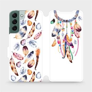 Flip pouzdro Mobiwear na mobil Samsung Galaxy S22 Plus - M003S Lapač a barevná pírka