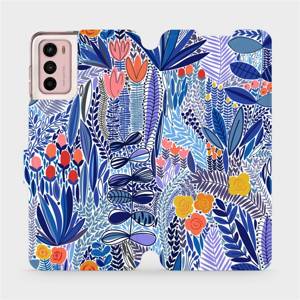 Flip pouzdro Mobiwear na mobil Motorola Moto G42 - MP03P Modrá květena