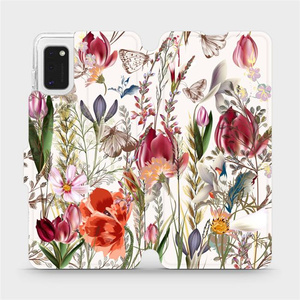 Flip pouzdro Mobiwear na mobil Samsung Galaxy A41 - MP01S Rozkvetlá louka