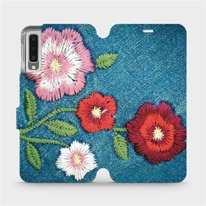 Flipové pouzdro Mobiwear na mobil Samsung Galaxy A7 2018 - MD05P Džínové květy