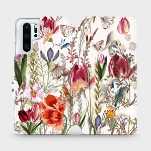 Flip pouzdro Mobiwear na mobil Huawei P30 Pro - MP01S Rozkvetlá louka