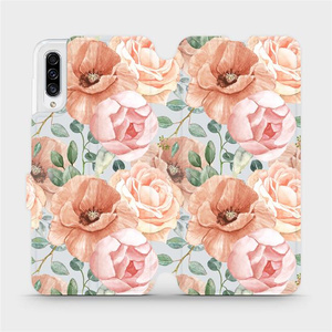 Flip pouzdro Mobiwear na mobil Samsung Galaxy A30s - MP02S Pastelové květy