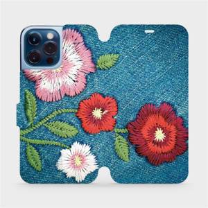 Flip pouzdro Mobiwear na mobil Apple iPhone 13 Pro Max - MD05P Džínové květy