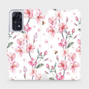 Flip pouzdro Mobiwear na mobil Xiaomi Redmi Note 11 / 11S - M124S Růžové květy