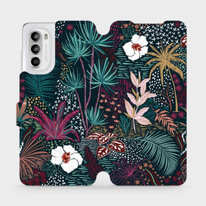 Flip pouzdro Mobiwear na mobil Motorola Moto G52 - VP13S Temná flóra