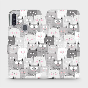Flipové pouzdro Mobiwear na mobil Samsung Galaxy M11 - M099P Kočičky