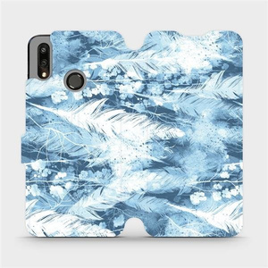 Flipové pouzdro Mobiwear na mobil Huawei P Smart 2019 - M058S Světle modrá horizontální pírka