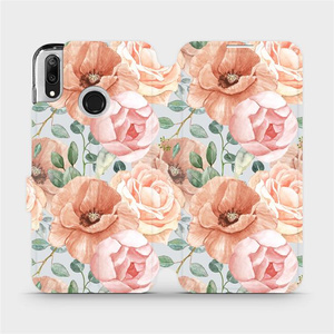 Flip pouzdro Mobiwear na mobil Huawei Y7 2019 - MP02S Pastelové květy