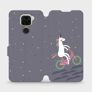 Flipové pouzdro Mobiwear na mobil Xiaomi Redmi Note 9 - V024P Jednorožec na kole