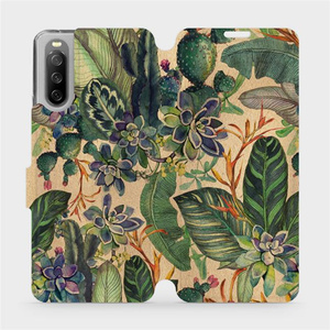 Flip pouzdro Mobiwear na mobil Sony Xperia 10 III - VP05S Sukulenty