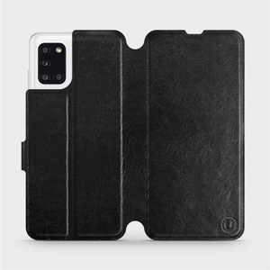 Flipové pouzdro Mobiwear na mobil Samsung Galaxy A31 v provedení C_BLS Black&Gray s šedým vnitřkem