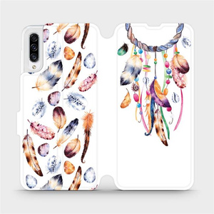 Flipové pouzdro Mobiwear na mobil Samsung Galaxy A30s - M003S Lapač a barevná pírka