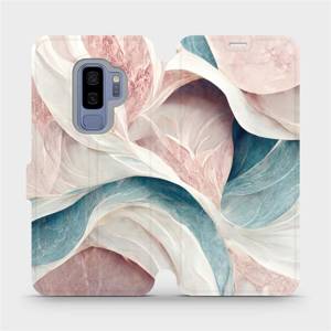 Flip pouzdro Mobiwear na mobil Samsung Galaxy S9 Plus - VP33S Růžový a zelenkavý mramor