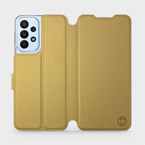 Flip pouzdro Mobiwear na mobil Samsung Galaxy A23 / A23 5G C_GOP Gold&Orange