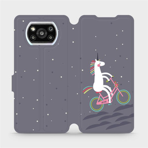 Flipové pouzdro Mobiwear na mobil Xiaomi Poco X3 Pro - V024P Jednorožec na kole