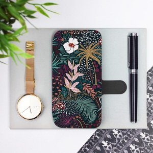 Flip pouzdro Mobiwear na mobil Huawei Y6 Prime 2018 - VP13S Temná flóra