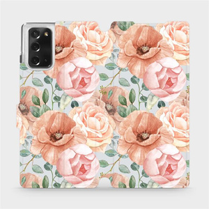Flip pouzdro Mobiwear na mobil Samsung Galaxy Note 20 - MP02S Pastelové květy