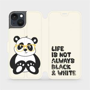 Flip pouzdro Mobiwear na mobil Apple iPhone 13 - M041S Panda - life is not always black and white
