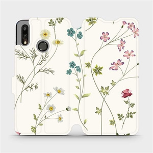Flipové pouzdro Mobiwear na mobil Huawei P Smart 2019 - MD03S Tenké rostlinky s květy