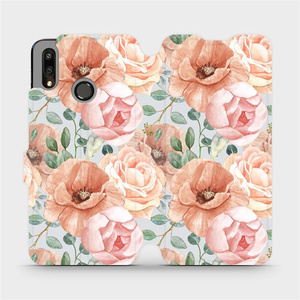 Flip pouzdro Mobiwear na mobil Huawei P Smart 2019 - MP02S Pastelové květy
