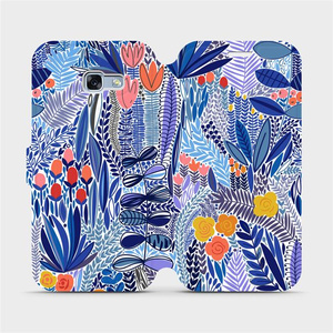 Flip pouzdro Mobiwear na mobil Samsung Galaxy A5 2017 - MP03P Modrá květena