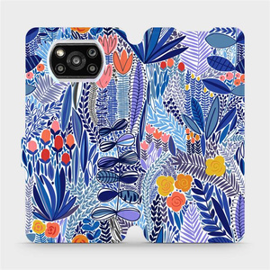 Flip pouzdro Mobiwear na mobil Xiaomi POCO X3 Pro - MP03P Modrá květena