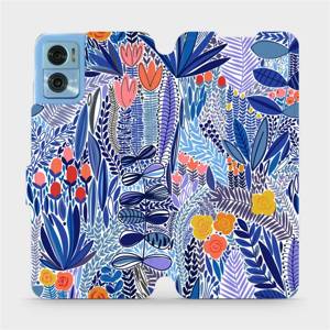 Flip pouzdro Mobiwear na mobil Motorola Moto E22 / E22i - MP03P Modrá květena