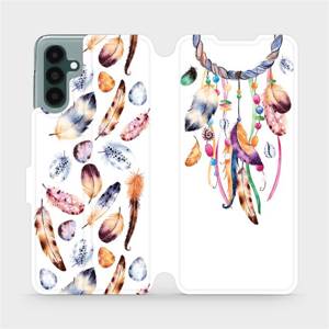Flip pouzdro Mobiwear na mobil Samsung Galaxy A04s - M003S Lapač a barevná pírka
