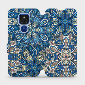 Flipové pouzdro Mobiwear na mobil Motorola Moto E7 Plus - V108P Modré mandala květy
