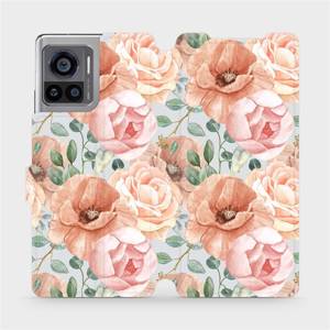 Flip pouzdro Mobiwear na mobil Motorola Edge 30 Ultra - MP02S Pastelové květy