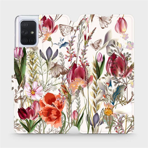 Flip pouzdro Mobiwear na mobil Samsung Galaxy A71 - MP01S Rozkvetlá louka