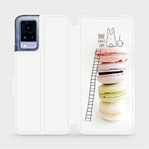 Flip pouzdro Mobiwear na mobil Vivo V21 5G - M090P Makronky - have a nice day