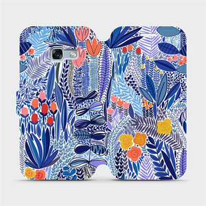 Flip pouzdro Mobiwear na mobil Samsung Galaxy A3 2017 - MP03P Modrá květena