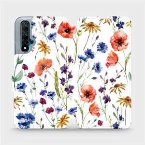 Flip pouzdro Mobiwear na mobil Huawei Nova 5T - MP04S Luční kvítí