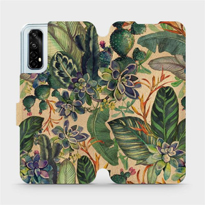 Flip pouzdro Mobiwear na mobil Realme 7 - VP05S Sukulenty
