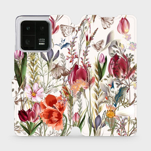 Flip pouzdro Mobiwear na mobil Xiaomi 13 Pro - MP01S Rozkvetlá louka